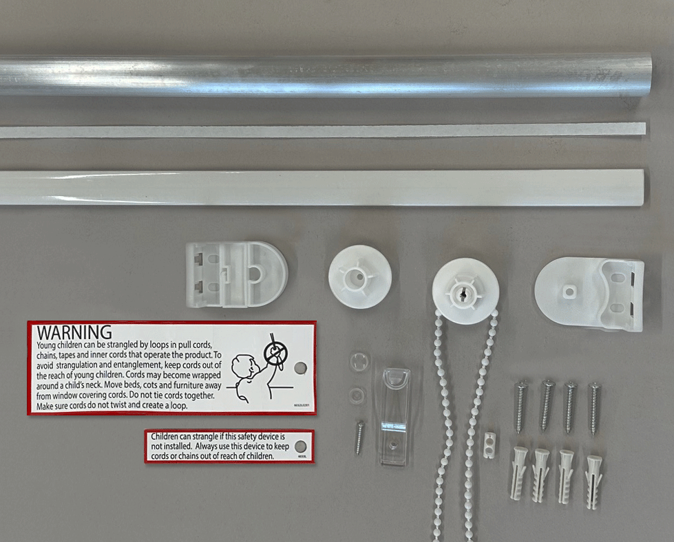 2.5cm diameter lightweight roller blind kits, rotary chain