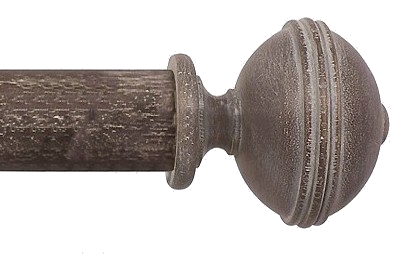 Designer Collection 63mm Ø Ribbed Finial - Vintage Walnut Designer Collection 63mm Ø Ribbed Finial - Vintage Walnut