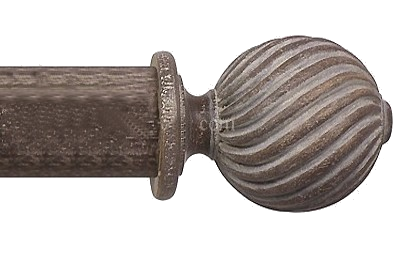 Designer Collection 63mm Ø Twisted Finial - Vintage Walnut Designer Collection 63mm Ø Twisted Finial - Vintage Walnut