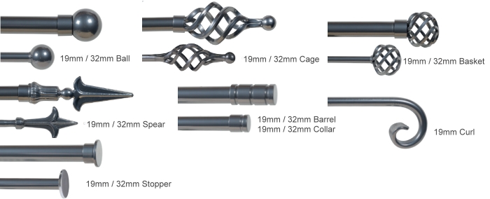 A choice of eight finial designs