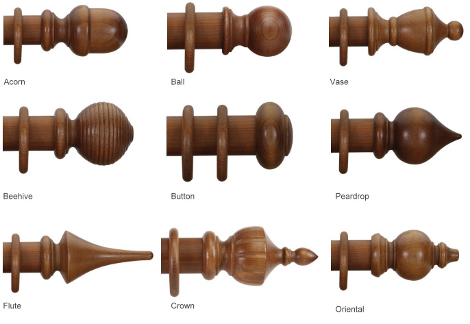 A choice of eleven finial designs