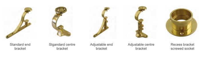 Versatile range of brass and wooden brackets and holdback